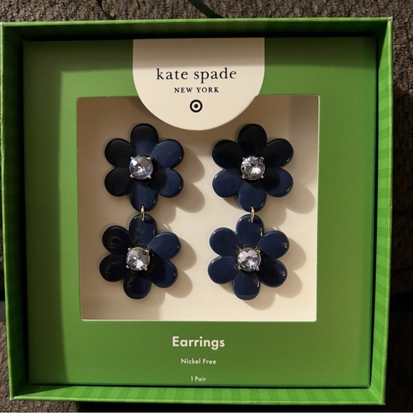 kate spade Jewelry - New Kate Spade x Target Limited Edition Blue Floral Earrings